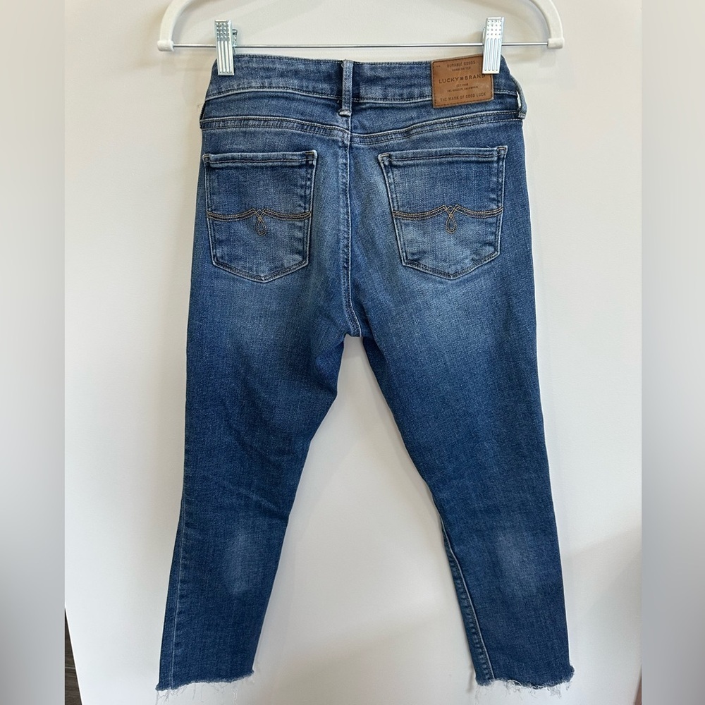 8/$20 Lucky Brand Lolita Distressed Blue Ankle Jeans 0/25 NWOT - Picture 6 of 9